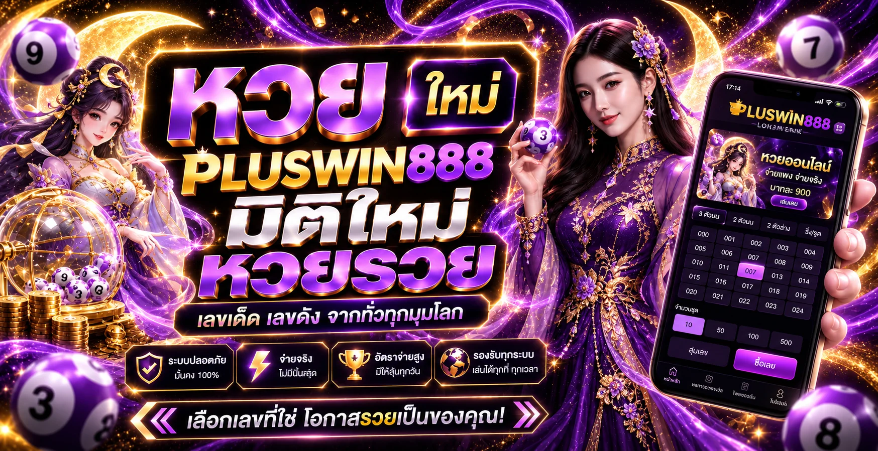 PLUSWIN888 หวยออนไลน์และหน้าตรวจผลบนมือถือ